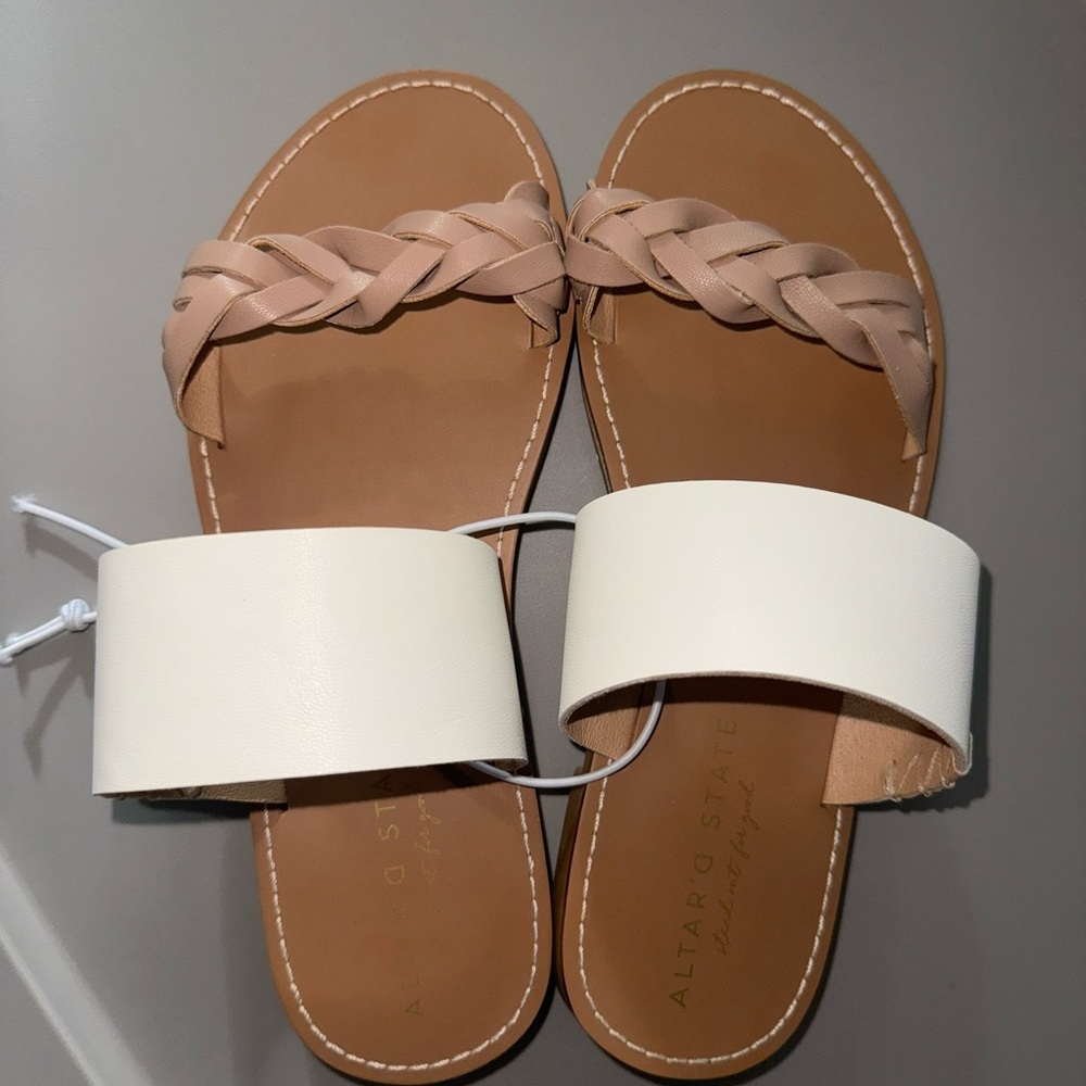 NWT Altar’d State White Cynthia Sandals Size 6